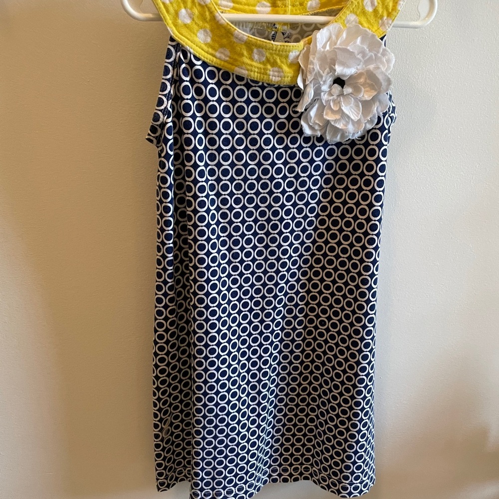 MALLORY MAY Blue and Yellow Dress
